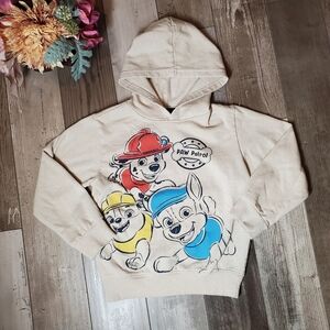 Nickelodeon Paw Patrol Size 6 Kids Cream Colored Hooded Sweatshirt NWOT